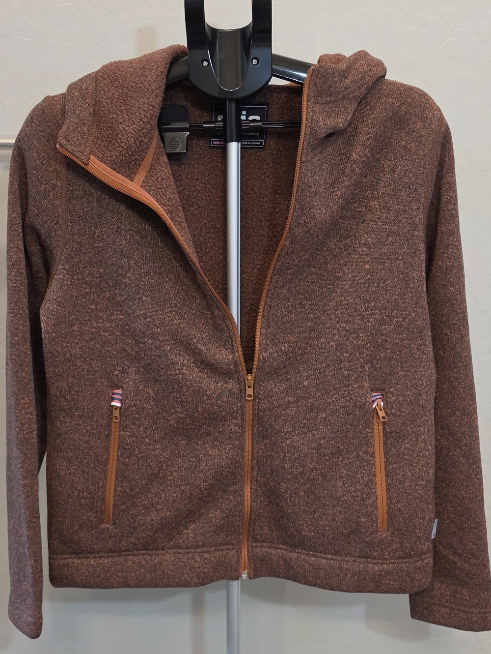 Stio Brown Heather Zip-Up Hoodie with Tan Accents Brand New Never Used - Picture 3 of 13